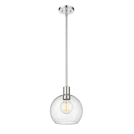 Z-Lite Margo 1 Light Pendant, Polished Nickel And Clear Seedy 7501P10-PN